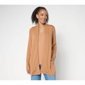 Top Knot Women's Plus Sz Sweater 1X Acquitted Knit Duster Cardigan Brown A704258